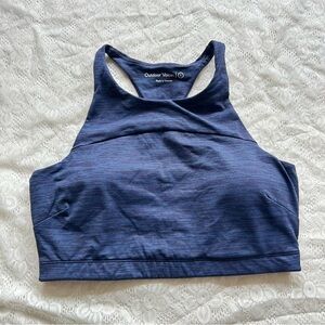 Outdoor voices TechSweat Crop Top blue high neck size large